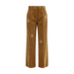 Brown Cotton Casual Pants