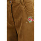 Brown Cotton Casual Pants