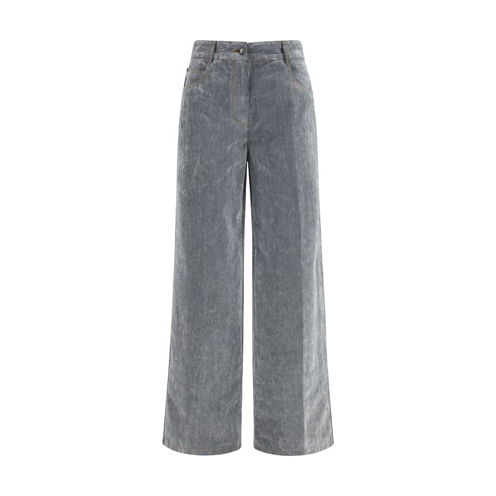 Gray Cotton Jeans Denim