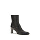 Black Lamb Leather Ankle Boots