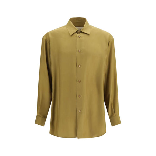 Beige Silk Dress Shirt