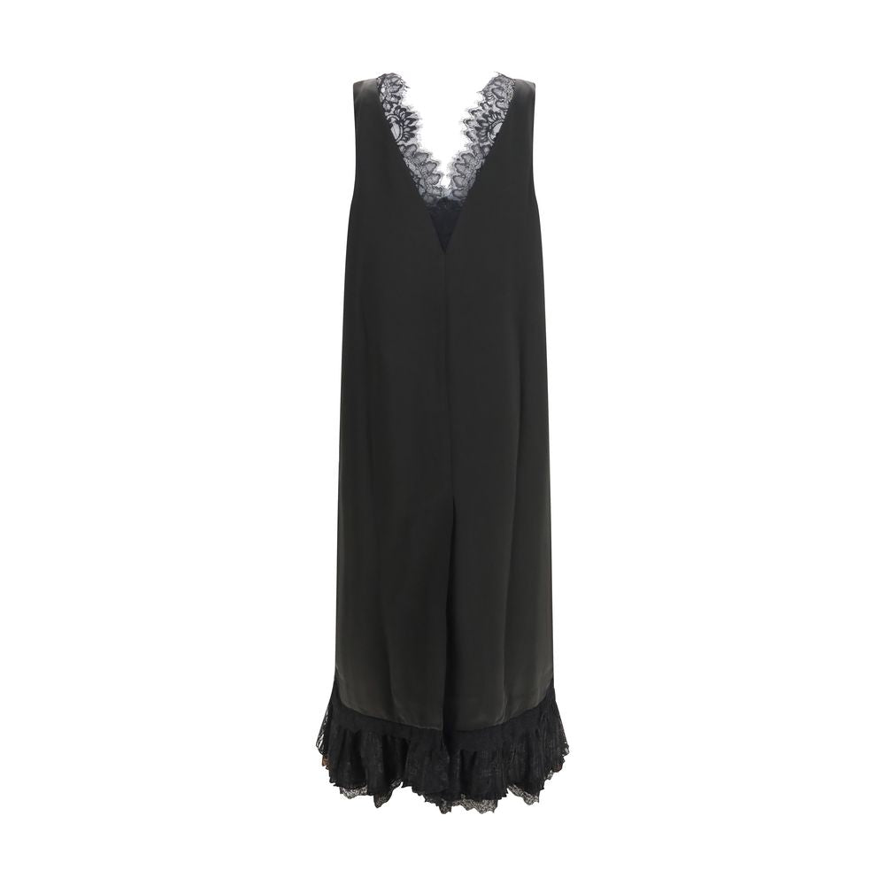 Black Acetate Casual Dress