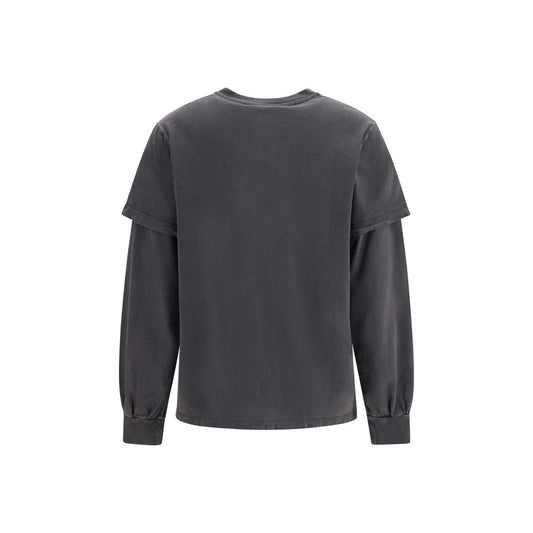 Gray Cotton Long Sleeve T-Shirt