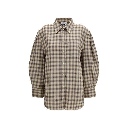 Beige Cotton Dress Shirt