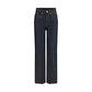 Blue Cotton Straight-Leg Jeans