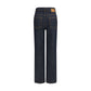 Blue Cotton Straight-Leg Jeans
