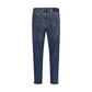Blue Cotton Straight-Leg Jeans