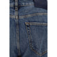 Blue Cotton Straight-Leg Jeans