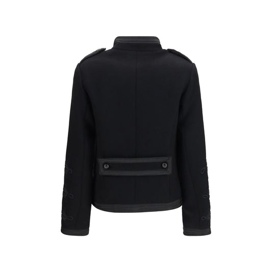 Black Wool Oves Aries Biker Jacket