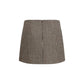 Brown Wool Oves Aries Mini Skirt