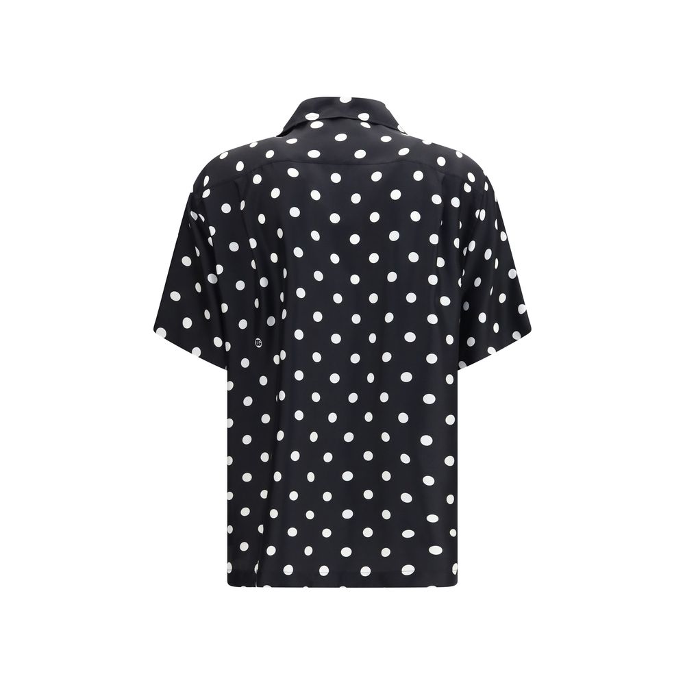 Black Silk Pattern Shirt
