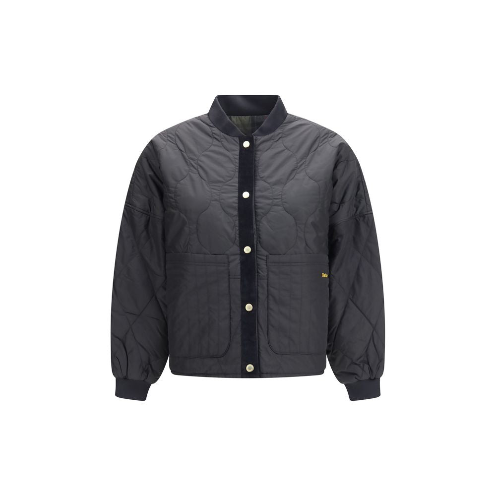Black Polyester Bomber