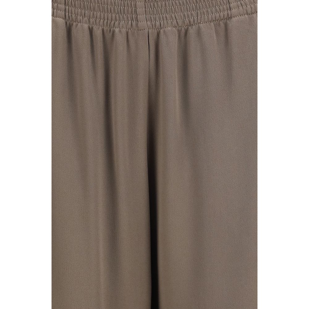 Brown Viscose Casual Pants