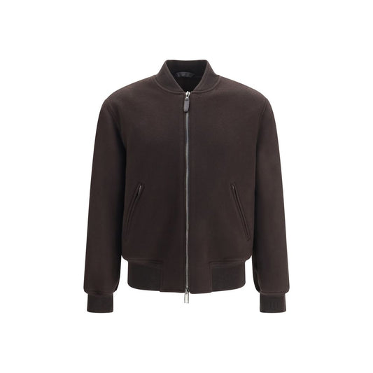 Brown Wool Oves Aries Bomber
