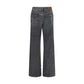 Gray Cotton Straight-Leg Jeans