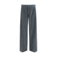 Gray Cotton Casual Pants