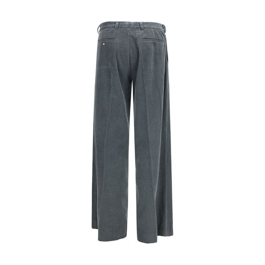 Gray Cotton Casual Pants