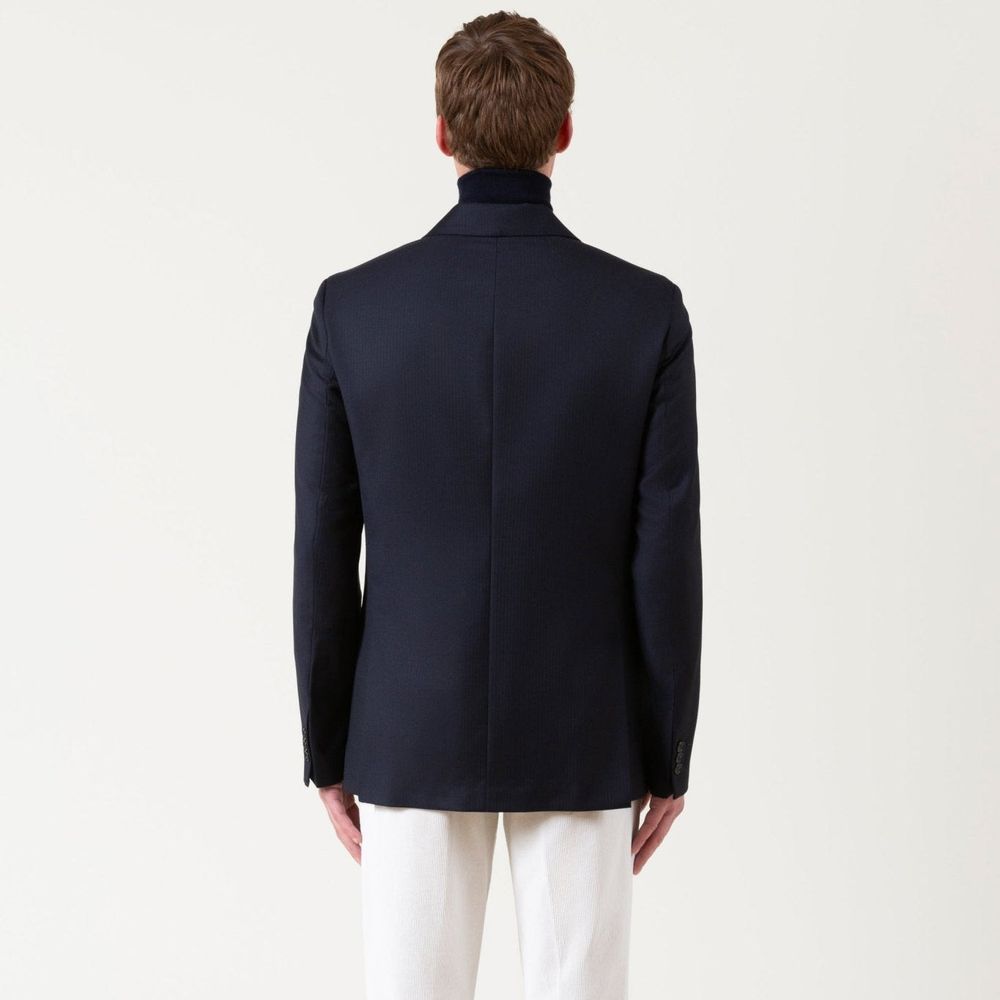 Blue Wool Full-Length Jacket