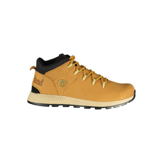 Yellow Polyester Athletic Sneakers
