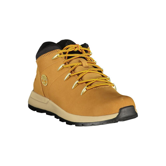 Yellow Polyester Athletic Sneakers
