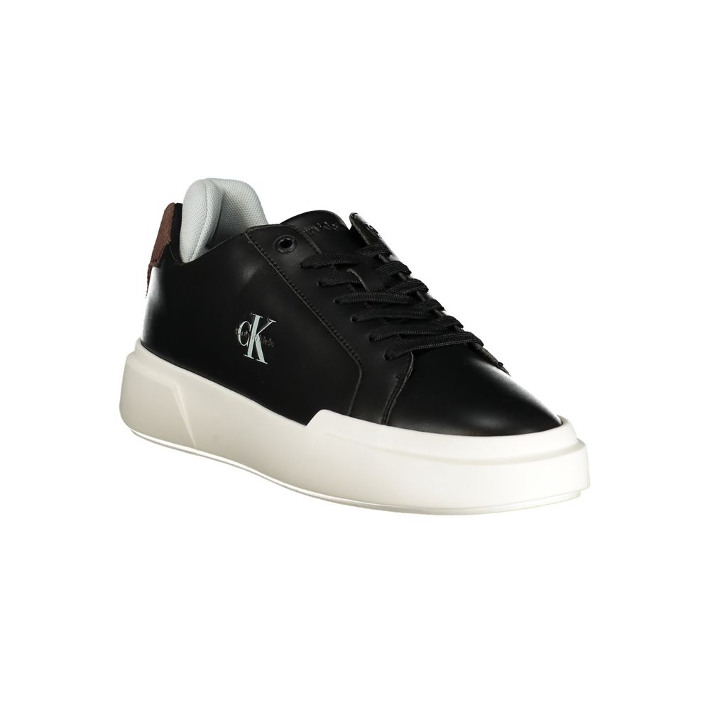 Black Polyester Athletic Sneakers