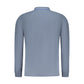 Blue Cotton Men Polo Shirt
