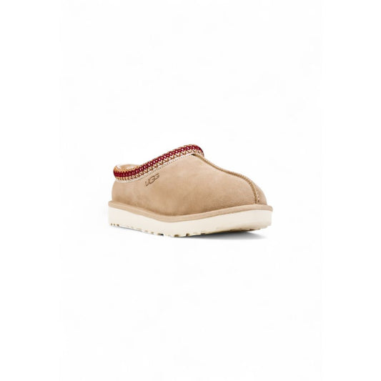 Beige Leather Ankle Boots