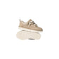 Beige Suede Leather Chunky Sneakers
