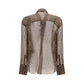 Brown Silk Pattern Shirt