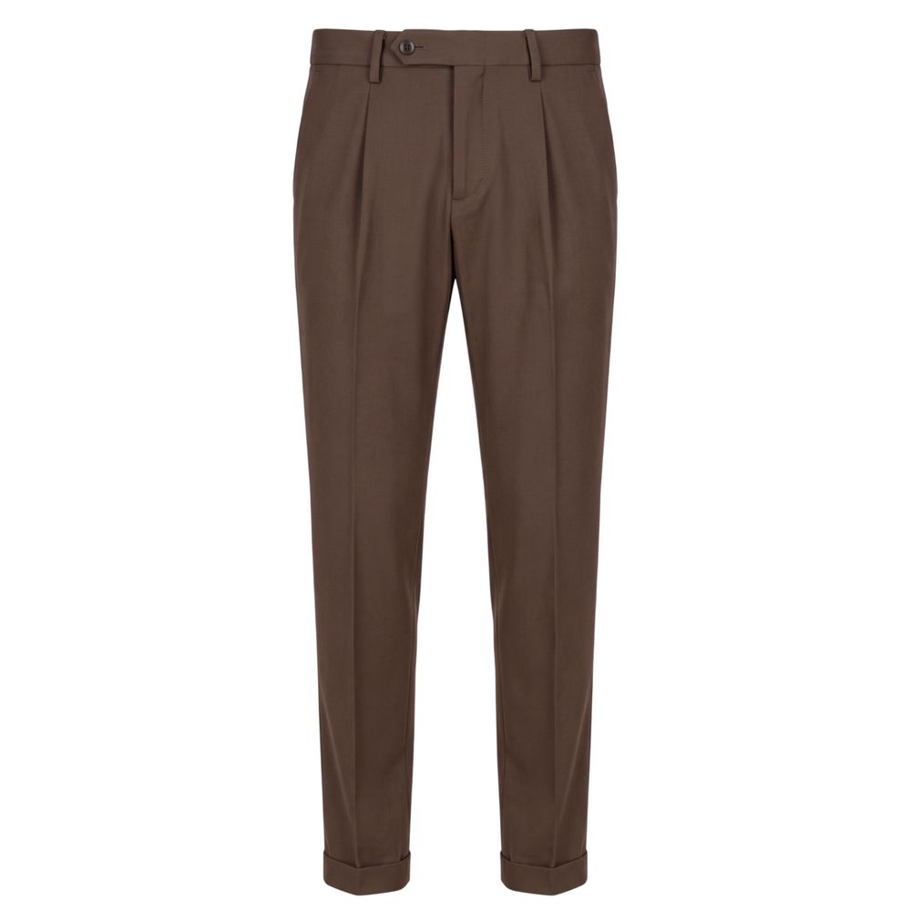 Brown Viscose Men Pants