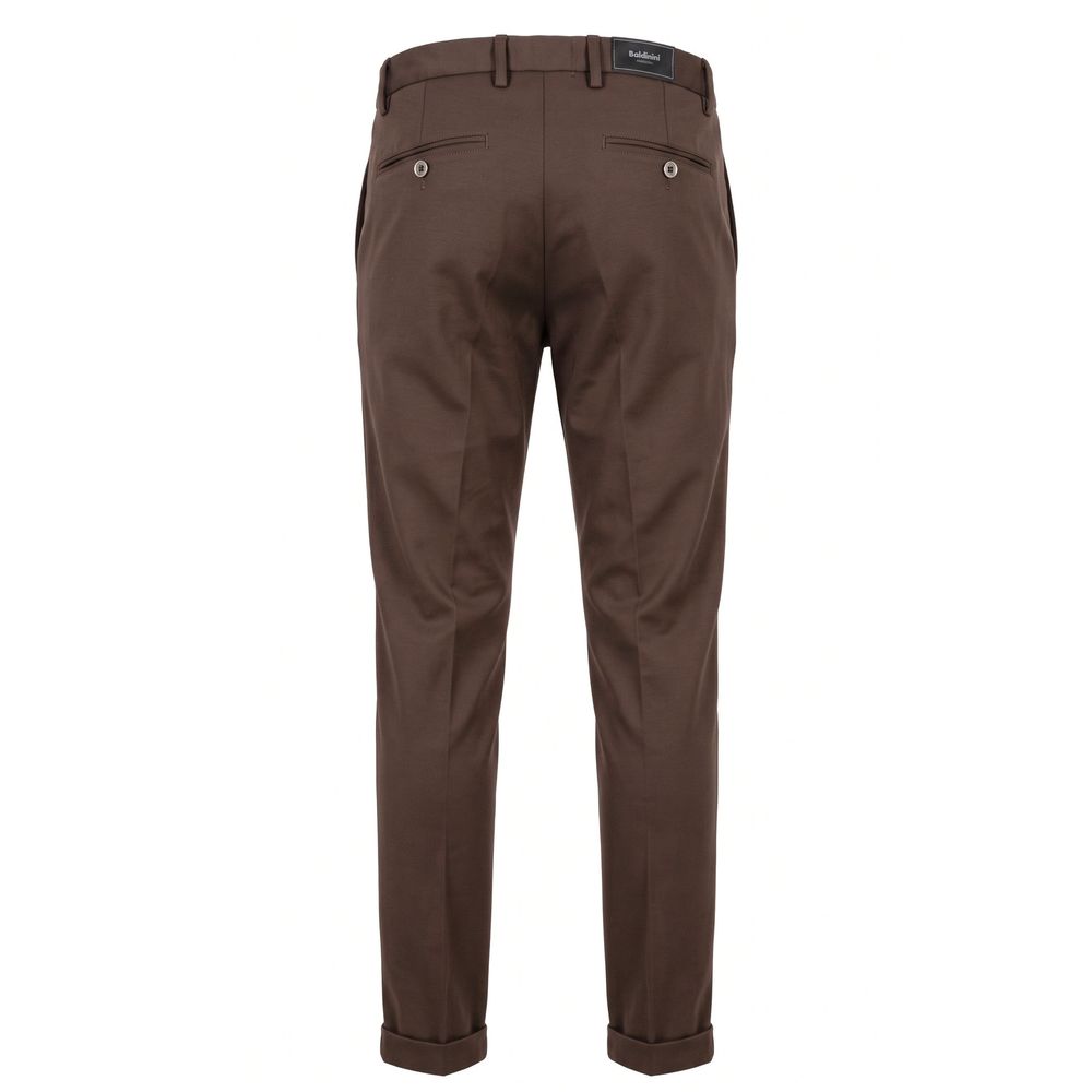 Brown Viscose Men Pants