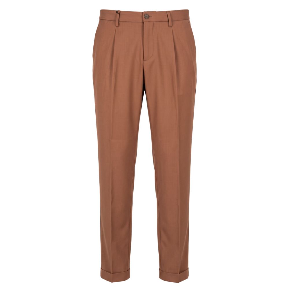 Brown Viscose Men Pants