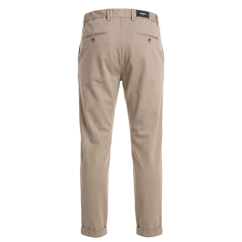 Beige Viscose Men Pants