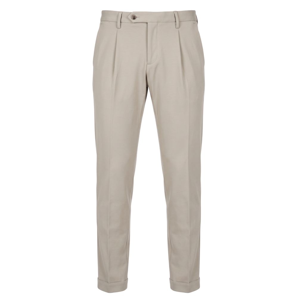 Beige Viscose Men Pant