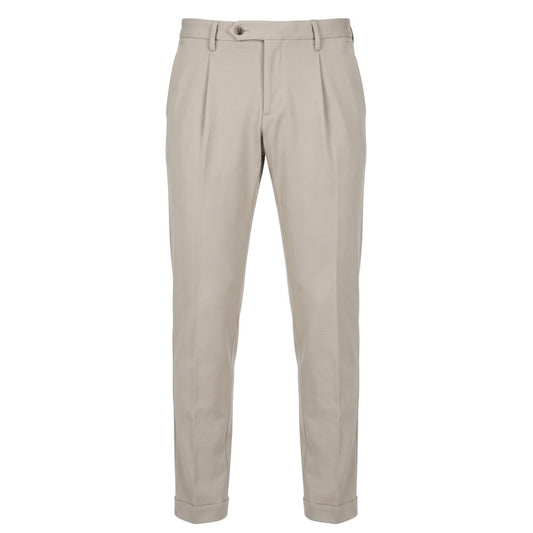 Beige Viscose Men Pant
