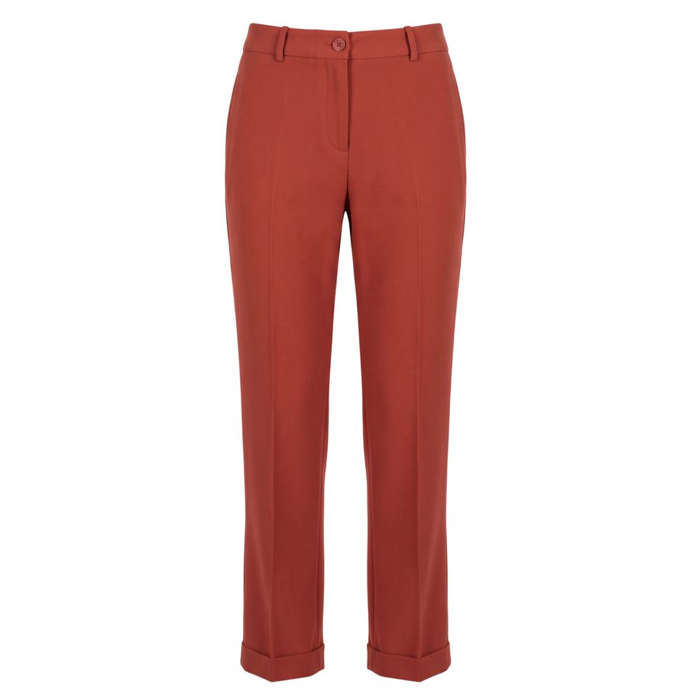 Brown Viscose Women Pant