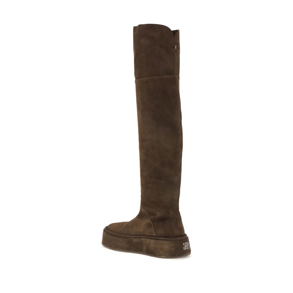 Brown Suede Leather Over The Knee