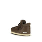 Brown Polyester Lace-Up Boots