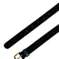Dark Blue Velvet Gold Tone Metal Buckle Belt