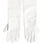 White Genuine Leather Embossed DG Logo Gloves