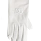 White Genuine Leather Embossed DG Logo Gloves