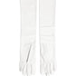 White Genuine Leather Embossed DG Logo Gloves