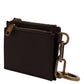 Brown Leather Logo Embossed Key Chain Coin Purse Wallet