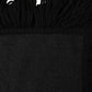 Black Wool Knitted Fringed Warmer Shawl Scarf