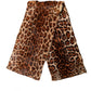 Brown Leopard Printed Goat Hair Shawl Scarf