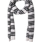 White Black Striped Skinny Neck Warmer Scarf