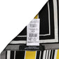 Black Yellow Silk Logo Square Foulard Scarf