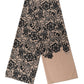 Black Beige Floral Lace Silk Neck Shawl Scarf