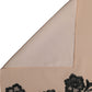 Black Beige Floral Lace Silk Neck Shawl Scarf