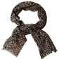 Brown Leopard Cashmere Shawl Stole Scarf